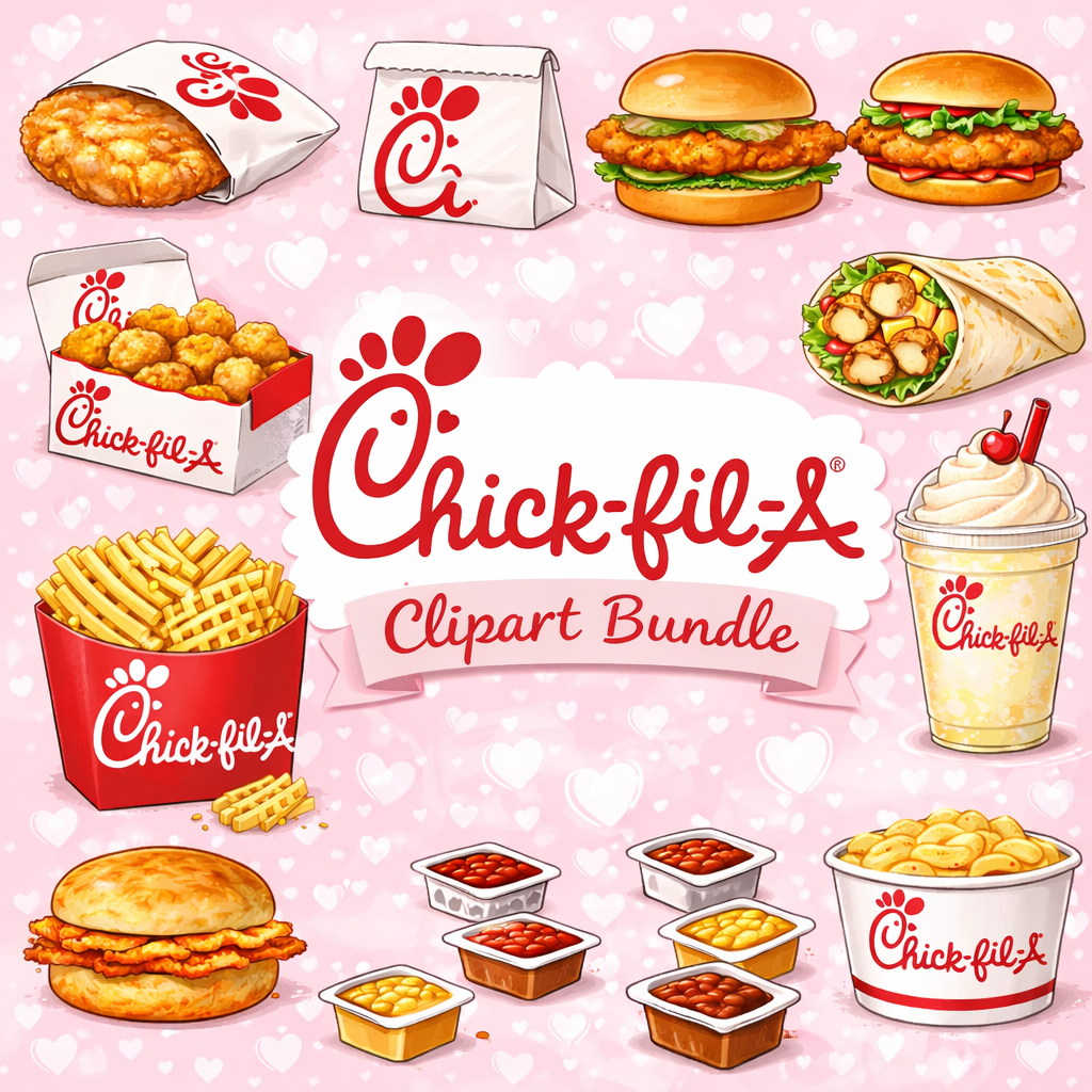 Chick-fil-A Inspired Digital Clipart Bundle